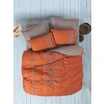 Cotton Box Puf Nakışlı Ranforce Lia Kiremit Bej Çift Kişilik 200x220 cm Nevresim Takımı