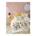 Cotton Box Puff Nakışlı Çift Kişilik Nella Hardal 200x220 cm Nevresim Takımı