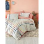 Cotton Box Puff Nakışlı Çift Kişilik Nevresim Takımı Linea Somon