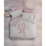 Cotton Box Puff Nakışlı Ranforce Çift Kişilik Anneler Günü Nevresim Takımı Bellini Pembe - Çok Renkli - 100 x 100 cm