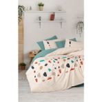 Cotton Box Puff Nakışlı Ranforce Çift Kişilik Nevresim Takımı Gaja Mint - Çok Renkli - 100 x 100 cm