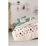 Cotton Box Puff Nakışlı Ranforce Çift Kişilik Nevresim Takımı Gaja Mint