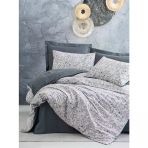 Cotton Box Ranforce -Molly Antrasit- Lastikli Çarşaflı Tek Kişilik Nevresim Takımı