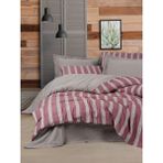 Cotton Box Ribbed Çift Kişilik Nevresim Takımı Bande Bordo - 200 x 220 cm