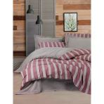 Cotton Box Rıbbed Rcy Nevresım Takımı Cıft Kısılık Bande Bordo