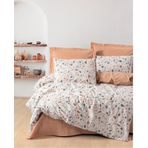 Cotton Box RNF Minimal Çift Kişilik Lastikli Çarşaf Oniks Karemel Nevresim Takımı