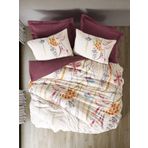 Cotton Box RNF Modeline Tek Kişilik Flos Bordo Nevresim Takımı