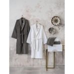 Cotton Box Seta Aile Bornoz Seti Genny Beyaz-Antrasit