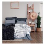 Cotton Box Smooth Siyah 200 x 220 cm Çift Kişilik Trim Battaniyeli Nevresim Takımı