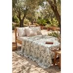 Cotton Collection Çift Kişilik Pike Rose Garden 210X230 - Mavi - Beyaz