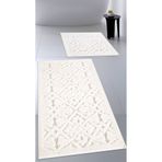 Cotton Crafty Pamuk Dokuma Banyo Paspas Seti, Banyo Halısı Lara 2 Li Set 60x100 - 60x50 KREM