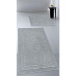 Cotton Crafty Pamuk Dokuma Su Emici Banyo Paspas Seti, Banyo Halısı, Victoria 2 Li Klozet Takım 60X100 - 60X50 - Gri