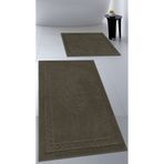 Cotton Crafty Pamuk Dokuma Su Emici Banyo Paspas Seti, Banyo Halısı, Victoria 2 Li Klozet Takım 60X100 - 60X50 - Kahve