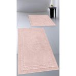 Cotton Crafty Pamuk Dokuma Su Emici Banyo Paspas Seti, Banyo Halısı, Victoria 2 Li Klozet Takım 60X100 - 60X50 - Pudra