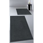 Cotton Crafty Pamuk Dokuma Su Emici Banyo Paspas Seti,Banyo Halısı,VICTORIA 2Li Klozet takım 60x100-60x50 ANTRASİT