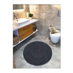 Cotton Crafty Pamuk Dokuma Su Emici Banyo Paspası, Banyo Halısı ROYAL 100x100 CM ANTRASİT