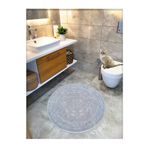 Cotton Crafty Pamuk Dokuma Su Emici Banyo Paspası, Banyo Halısı ROYAL 100x100 CM GRİ