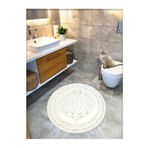 Cotton Crafty Pamuk Dokuma Su Emici Banyo Paspası, Banyo Halısı ROYAL 100x100 CM KREM