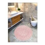 Cotton Crafty Pamuk Dokuma Su Emici Banyo Paspası, Banyo Halısı ROYAL 100x100 CM PUDRA