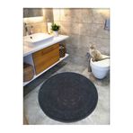 Cotton Crafty Pamuk Dokuma Su Emici Banyo Paspası, Banyo Halısı Royal 120 X 120 Cm ANTRASİT