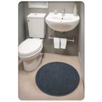 Cotton Crafty Pamuk Dokuma Su Emici Banyo Paspası, Banyo Halısı ROYAL 60X60 CM ANTRASİT