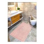 Cotton Crafty Pamuk Dokuma Su Emici Banyo Paspası, Banyo Halısı Victoria 80 X 150 Cm Pudra