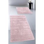 Cotton Crafty Pamuk Tafting Su Emici Banyo Paspas Seti, Banyo Halısı Soft 2 Li Set 60 x 100 - 60 x 50 - Pudra