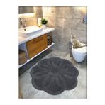 Cotton Crafty Pamuk Tafting Su Emici Banyo Paspası, Banyo Halısı LOTUS 100 x 100 CM ANTRASİT