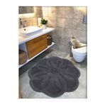Cotton Crafty Pamuk Tafting Su Emici Banyo Paspası, Banyo Halısı LOTUS 120 x 120 CM ANTRASİT