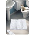 Cotton Crafty Pamuk Tafting Su Emici Banyo Paspası, Banyo Halısı Makarna 60x50 Cm BEYAZ