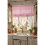 Cotton Maison Country Style Potlu Perde Çift Fırfırlı, 100 x 200, 4690, Bebe Pembesi