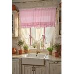Cotton Maison Country Style Potlu Perde Çift Fırfırlı, 180 x 200, 4690, Bebe Pembesi
