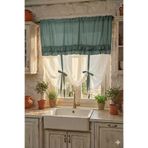 Cotton Maison Country Style Potlu Perde Çift Fırfırlı, 220 x 200, 4690, Kaktüs Yeşili