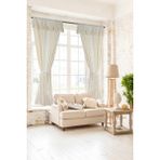 Cotton Maison Naturel Farbalı Vintage Çift Kanat Krem 100x200 cm Fırfırlı Perde