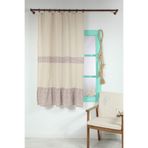 Cotton Maison Naturel Fırfırlı Perde Kornişli, 100 x 185, 4625, Kahve