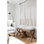 Cotton Maison Naturel Kornişli Vintage 100x185 cm Fırfırlı Perde