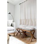 Cotton Maison Naturel Kornişli Vintage 150x185 cm Fırfırlı Perde