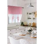 Cotton Maison Naturel Potlu Ekose Tül Perde Retro, 120 x 200, 4463, Kırmızı