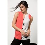 Cotton Mood 107-Cm-111-1855 Parçalı Kolsuz Gömlek - 36 - Mercan
