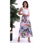 Cotton Mood 22223803 Dok.viskon Desenli Çingene Etek Siyah Lila - Siyah - Lila