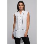 Cotton Mood 7361737 Ara Biyeli Apoletli Kolsuz Gömlek Ekru - 34 - Açık Ekru