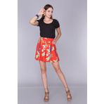 Cotton Mood 92814022 Kırmızı Çiçekli Kadın Etek