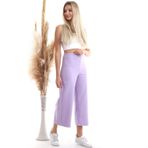 Cotton Mood Azra Önü Fermuarlı Bol Paça Pantolon Lıla 9092864
