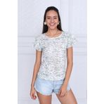 Cotton Mood Süprem Desenli Katkat Fırfırlı Kısa Kol Bluz Hakı 9333335