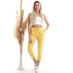 Cotton Mood Viskon Flamlı Fermuarlı Fleto Cepli Havuç Pantolon Hardal