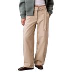 COTTON SEAMED PANT Kadın Krem Kumaş Pantolon