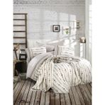 Cotton Touch Puzzle Gray 160x220 cm Tek Kişilik Nevresim Takımı