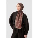Cotton Twill Şal Loop Line Kızıl Kahve