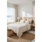 cottoncloth Ekru 4Kat Müslin Çift Kişilik Yatak Örtüsü 220x230cm %100 Pamuk Koltuk Örtüsü TV Battaniyesi