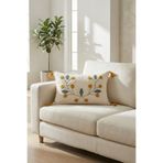 cottoncloth PUNCH NAKIŞLI DİKDÖRTGEN DEKORATİF KIRLENT KILIFI PAPATYA 35x55 cm